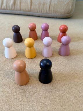 Lot 10, wooden peg people for Montessori. Grimms, Waldorf Play, playroom toys